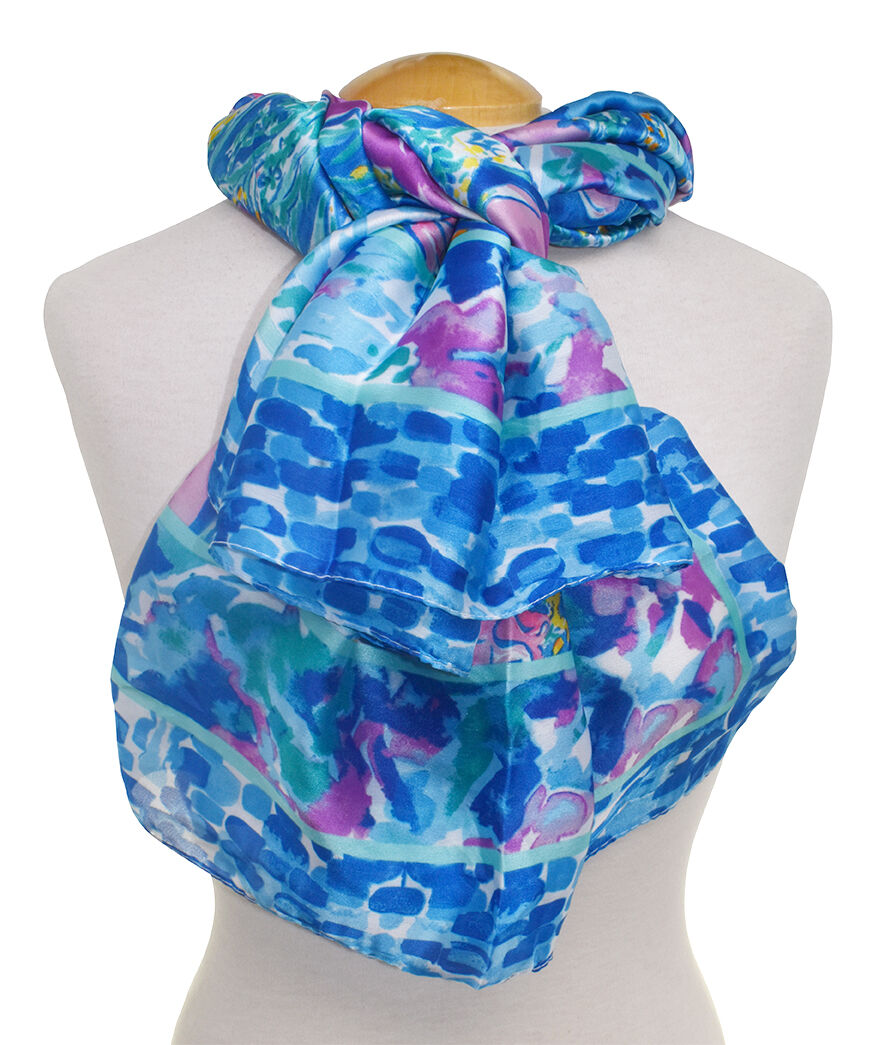Lightweight Abstract Print Scarf