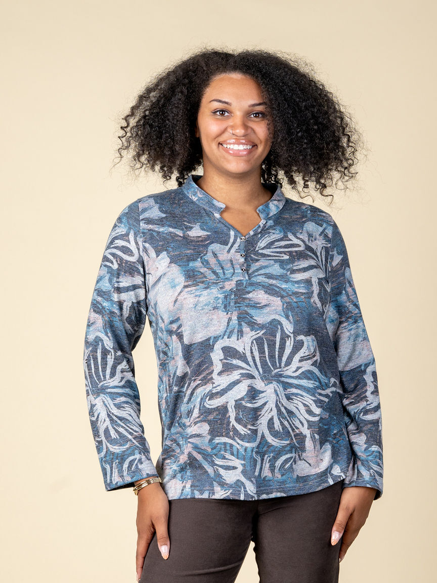 Long Roll Tab Sleeve Top Image 5