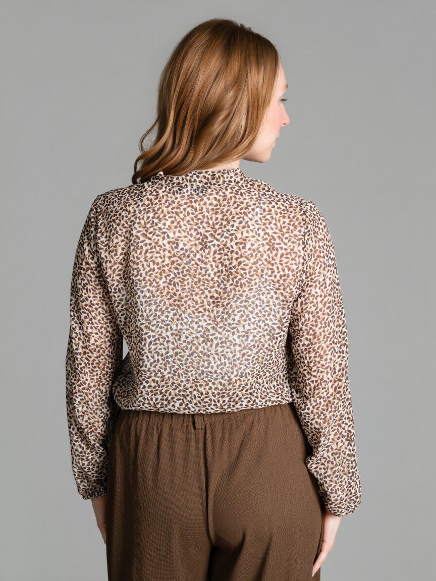 Printed Tie Neck Blouse