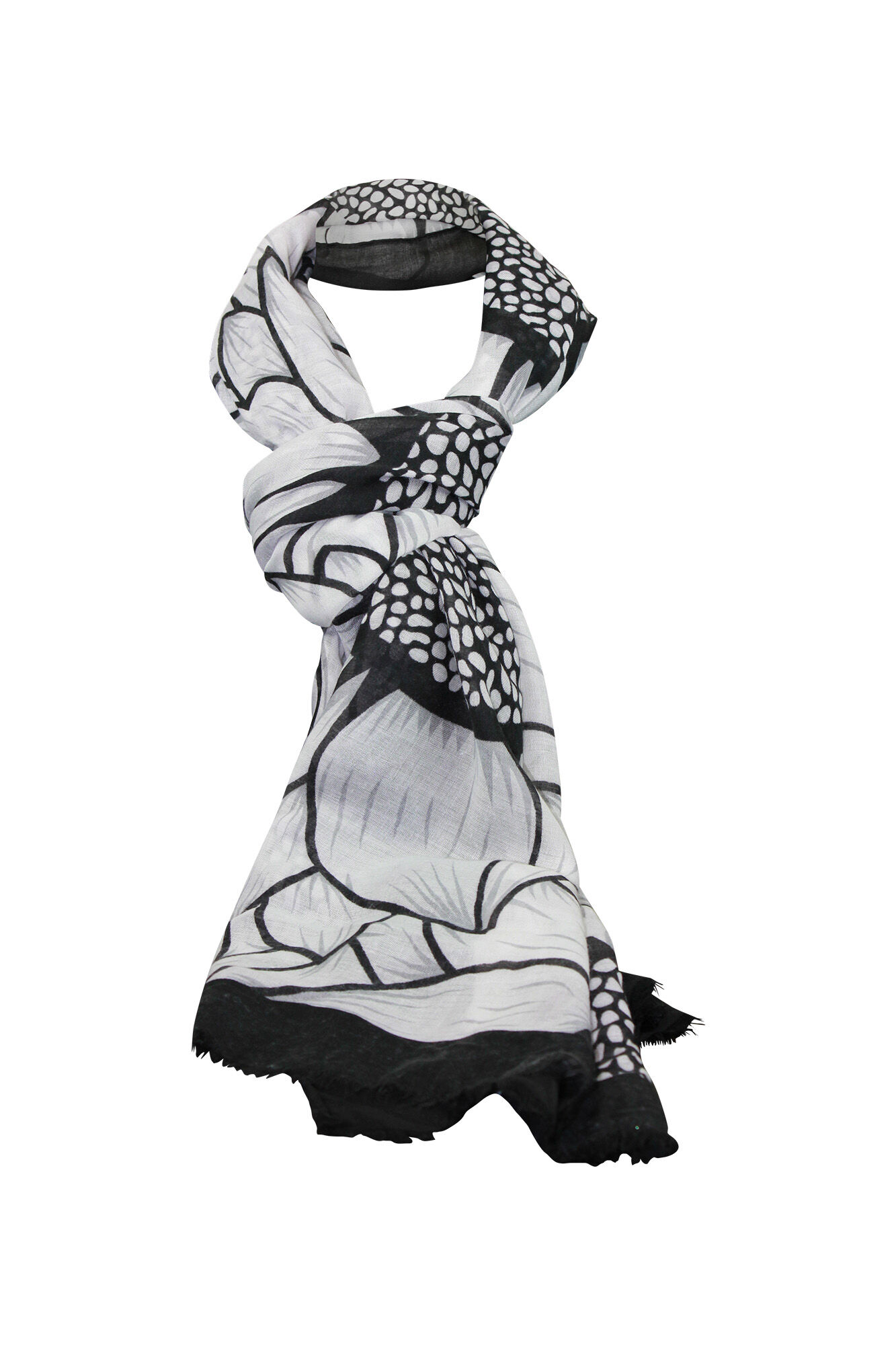 Sunflower Print with Border Rectangle Scarf