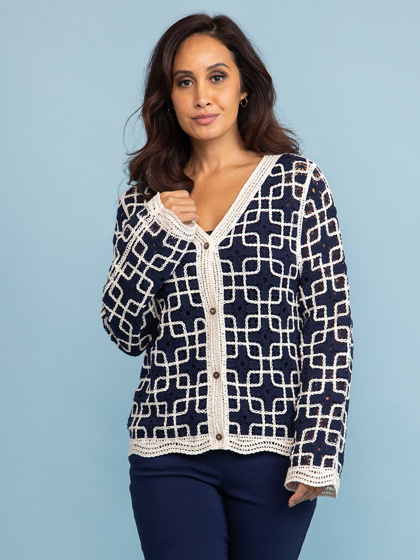 Crochet Long Sleeve Cardigan  Image 2