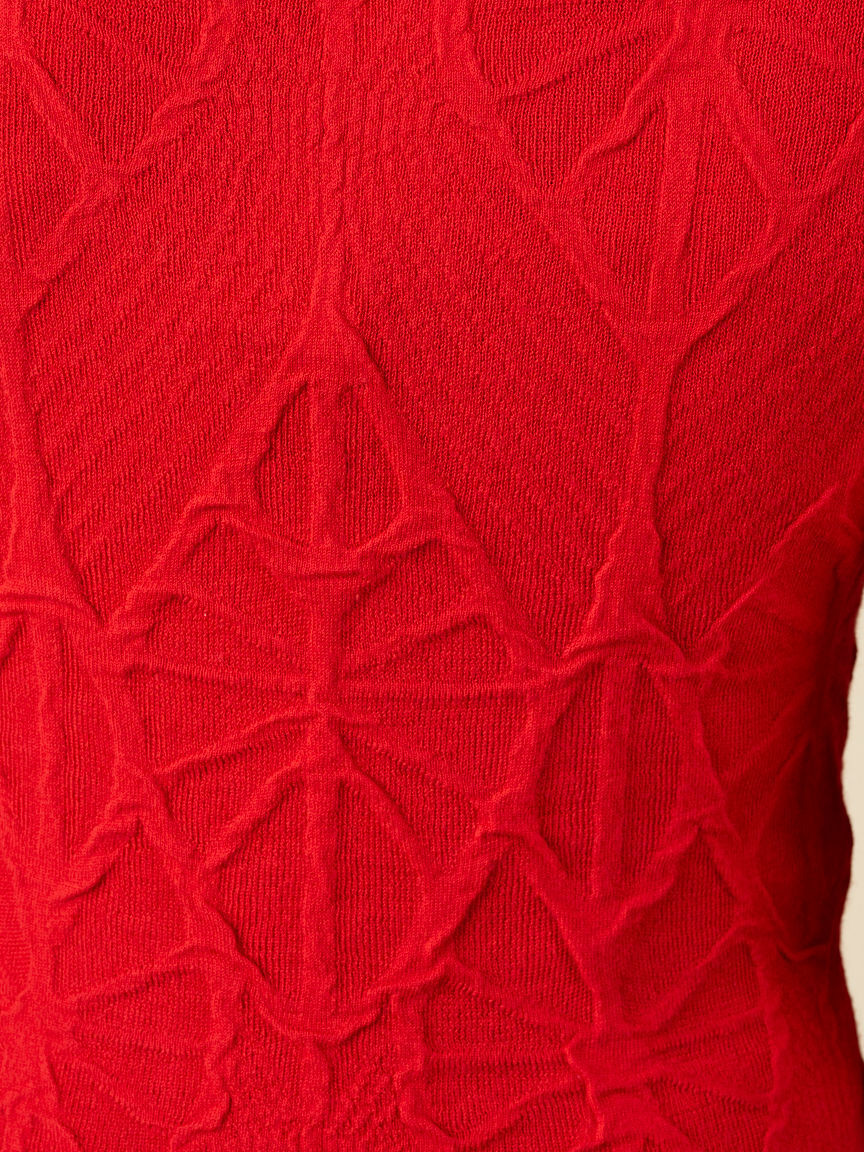 Long Sleeve Mock Neck Textured Top