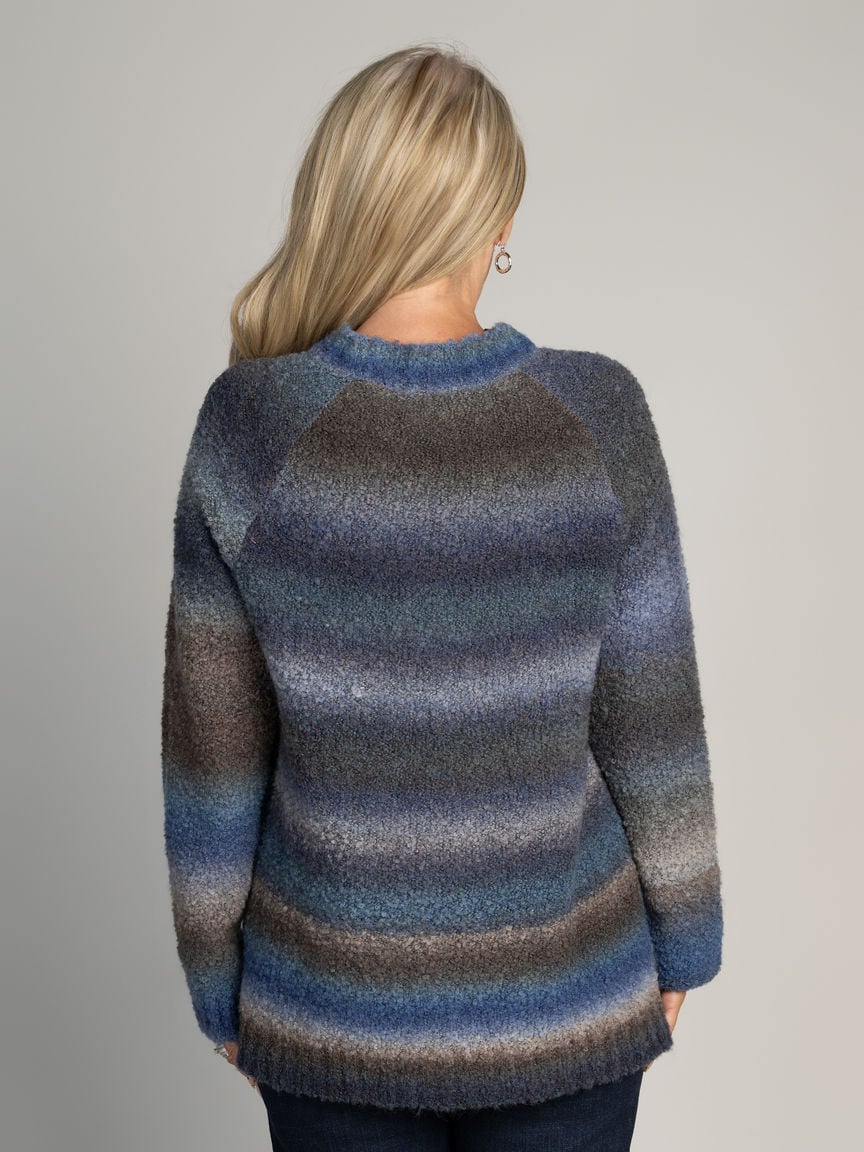 Ombre Stripe Boucle Sweater