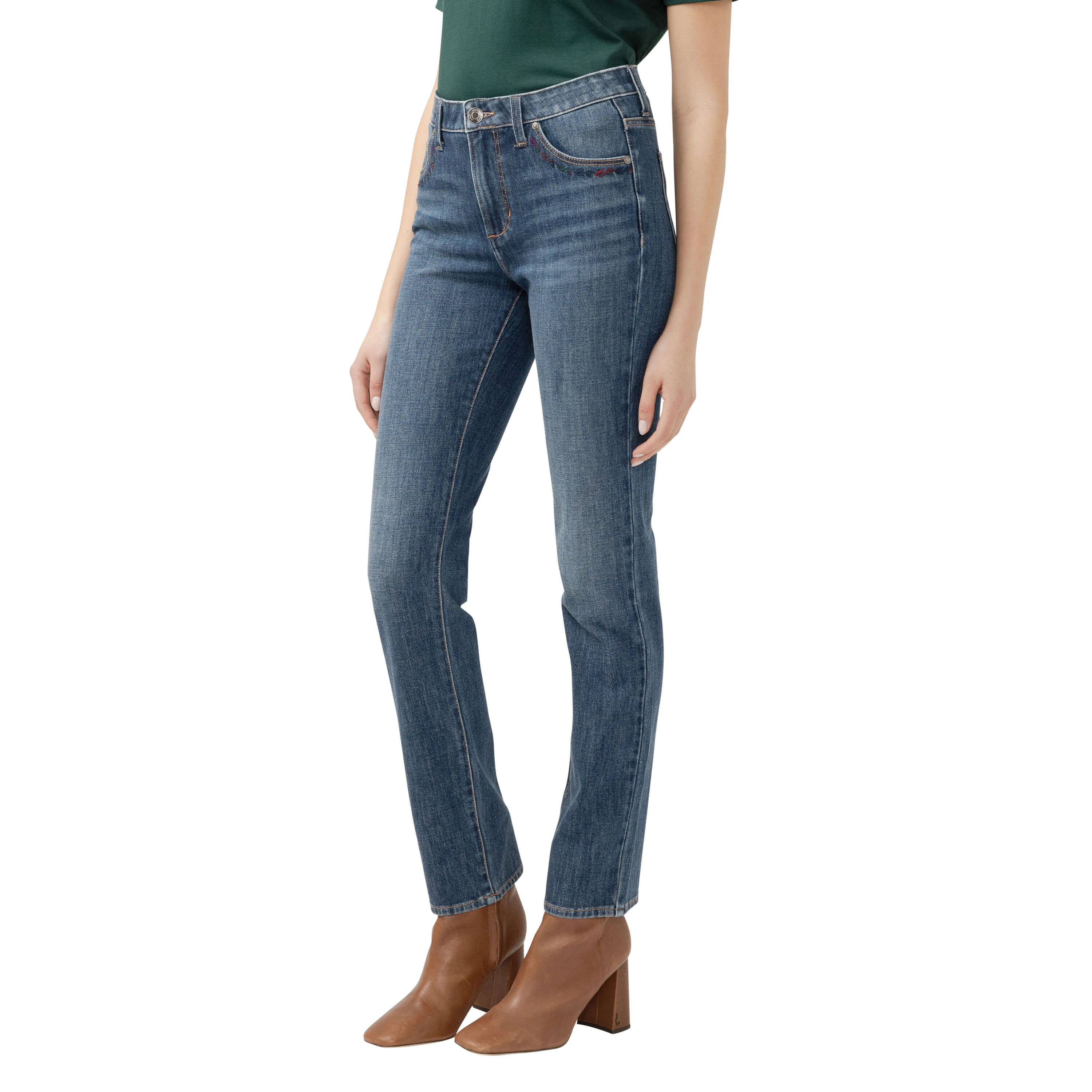 Ruby Mid Rise Straight Leg Jeans  Image 3