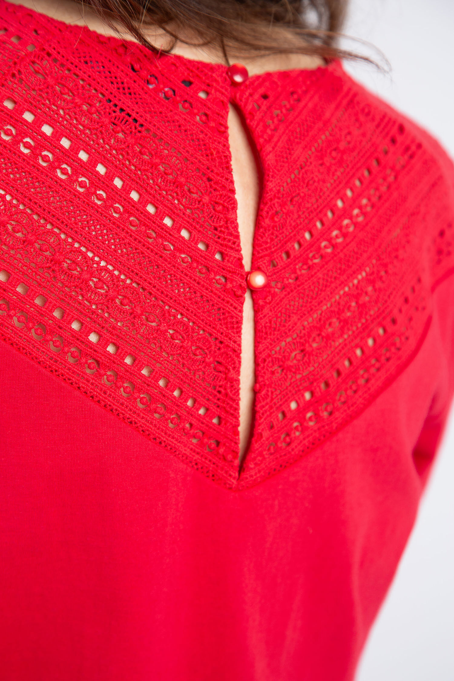 Short Sleeve Top w/ Lace Detail Image 4