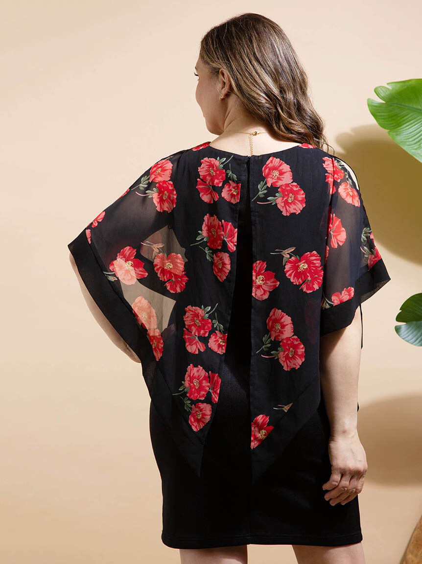 Georgette Overlay Knee Length Dress Image 4