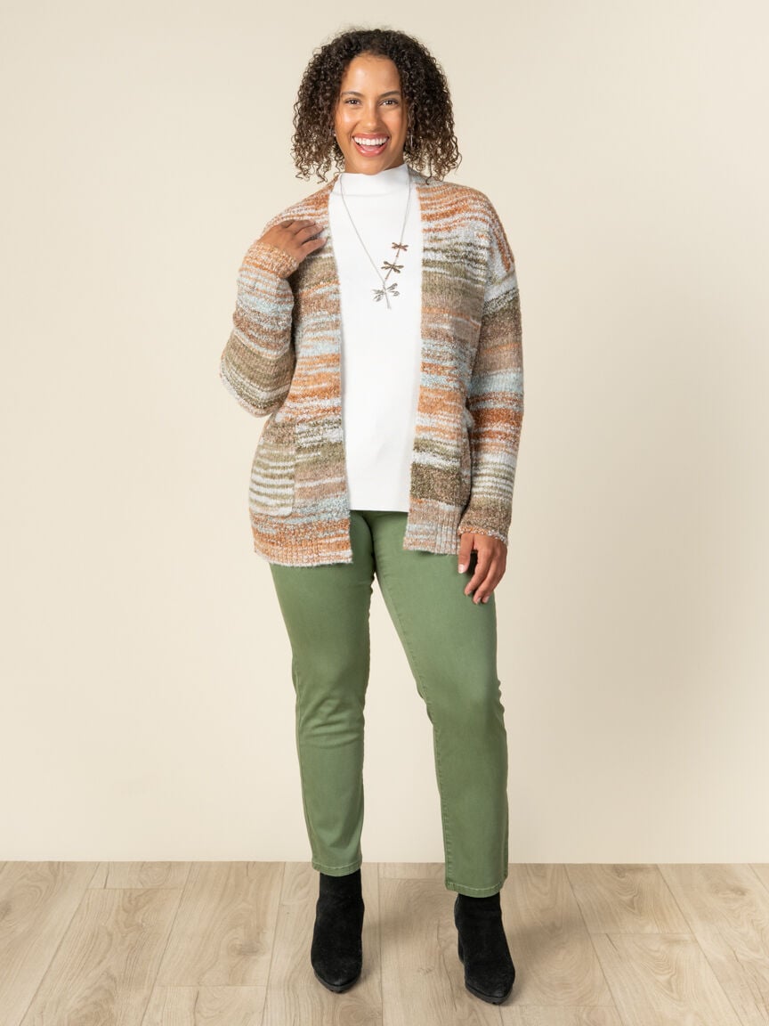 Long Sleeve Space-Dye Cardigan