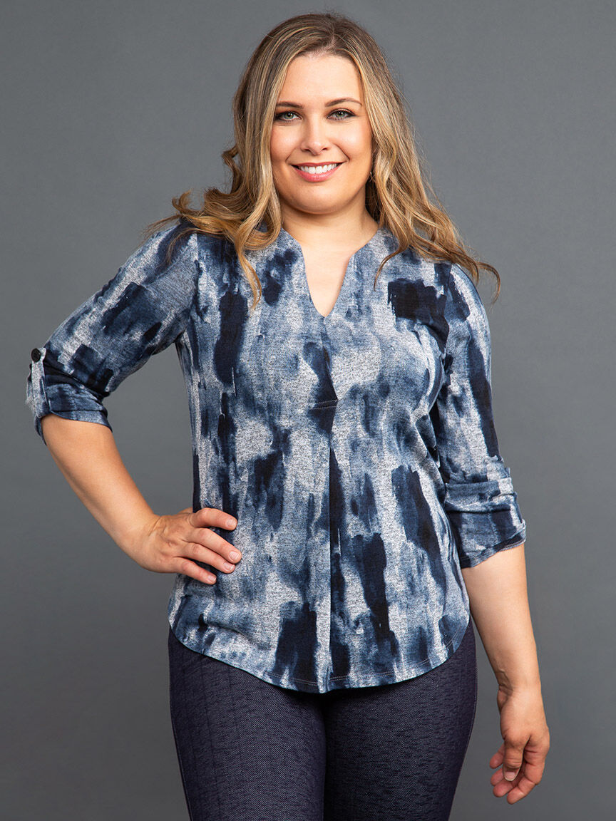 &frac34; Sleeve Printed Tunic Image 2