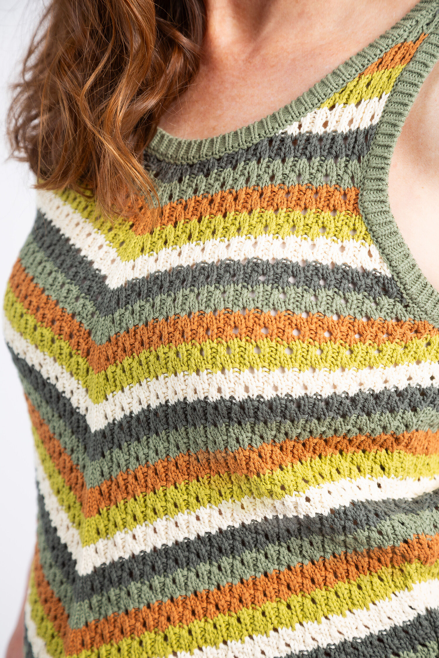 Chevron Stripe Loose Knit Tank Image 4