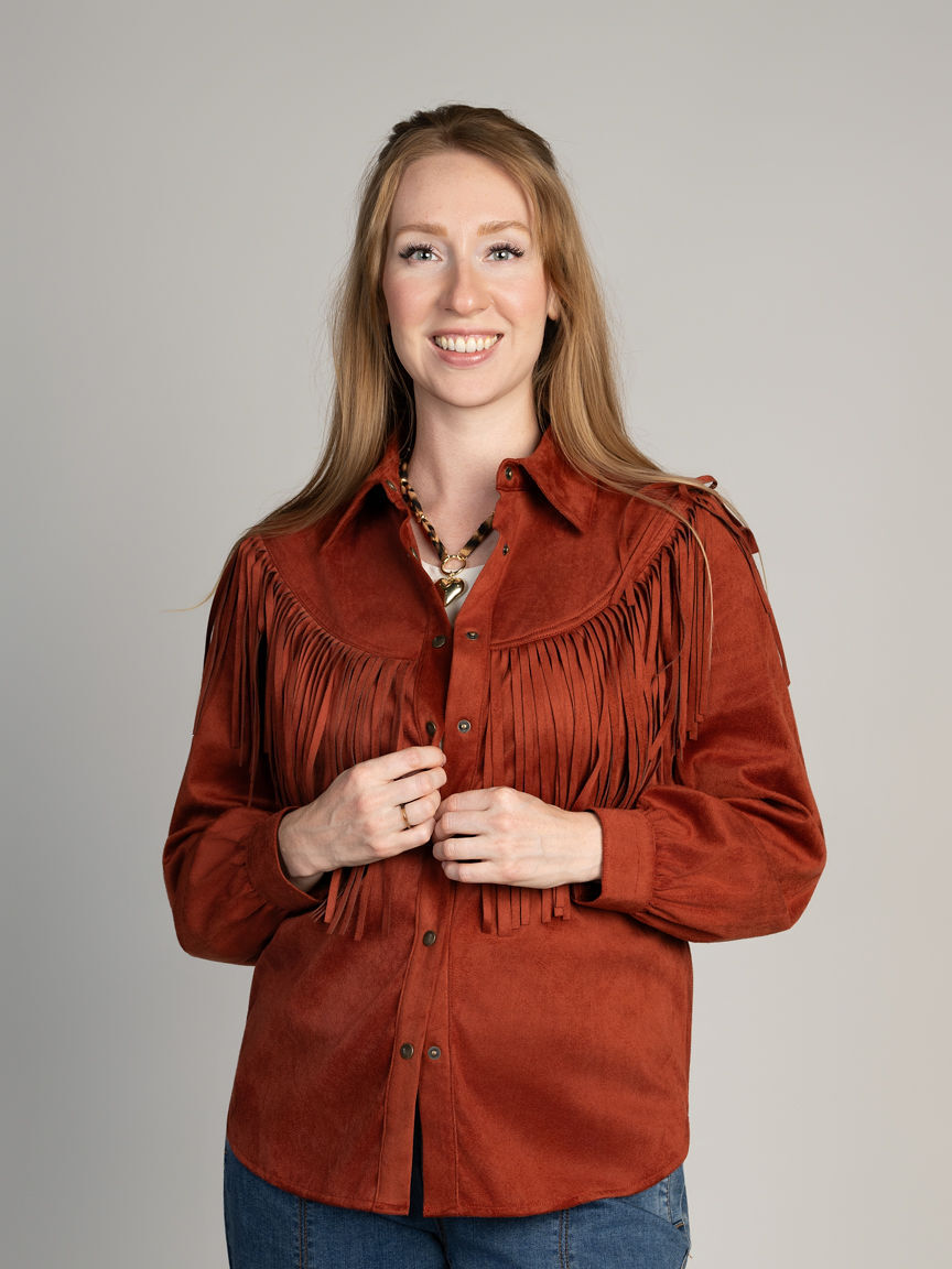 Faux Suede Fringe Jacket