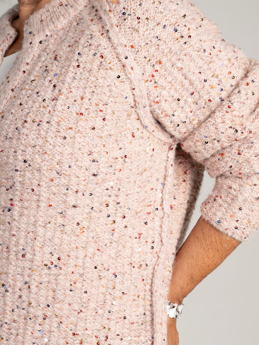 Tweed Knit Button-Front Cardigan