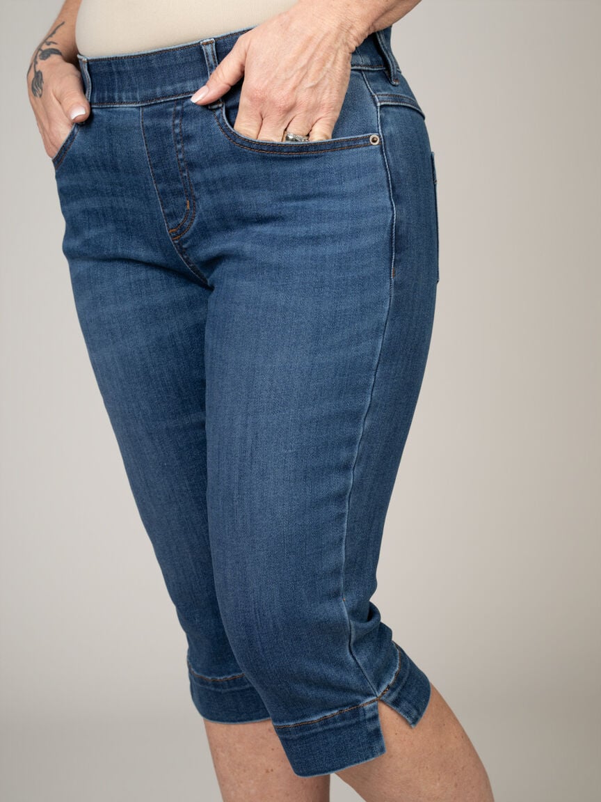 Audrey Mid-Rise Pull-On Slim Capri Image 2
