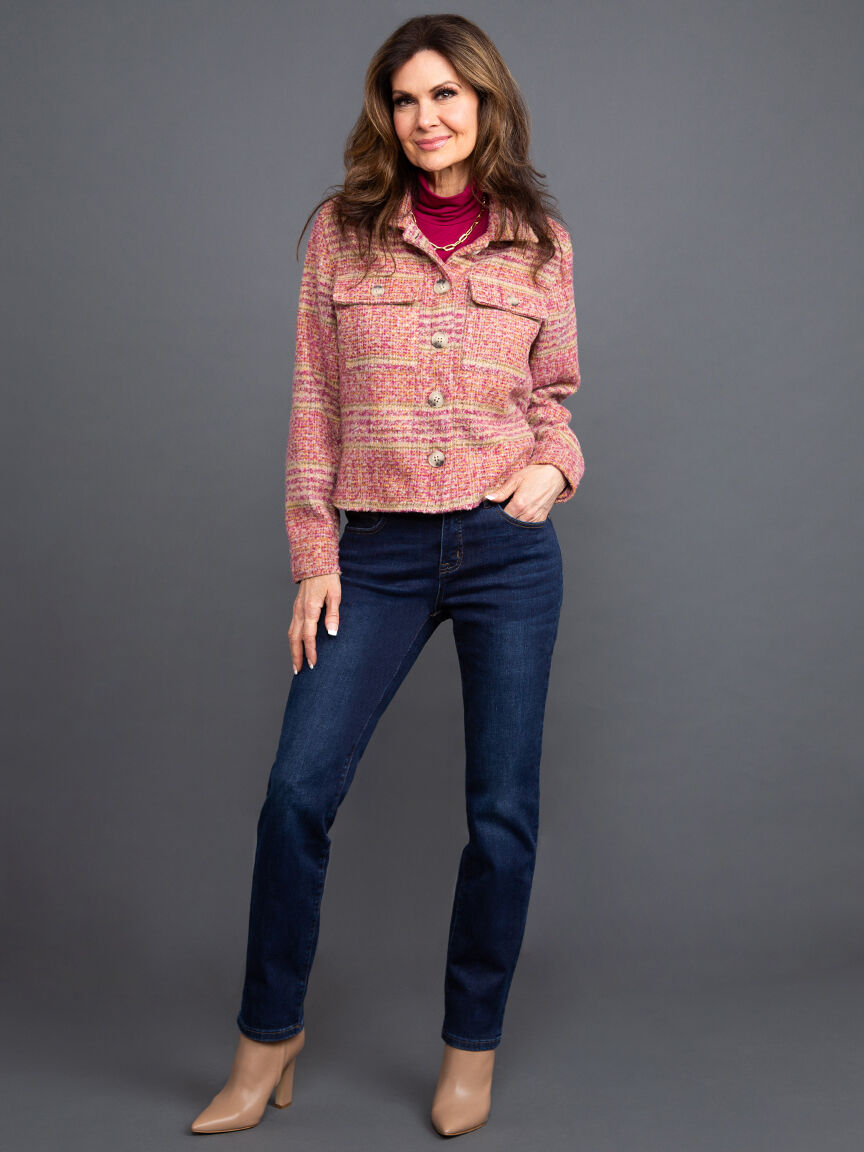 Cropped Double Pocket Shacket Image 1