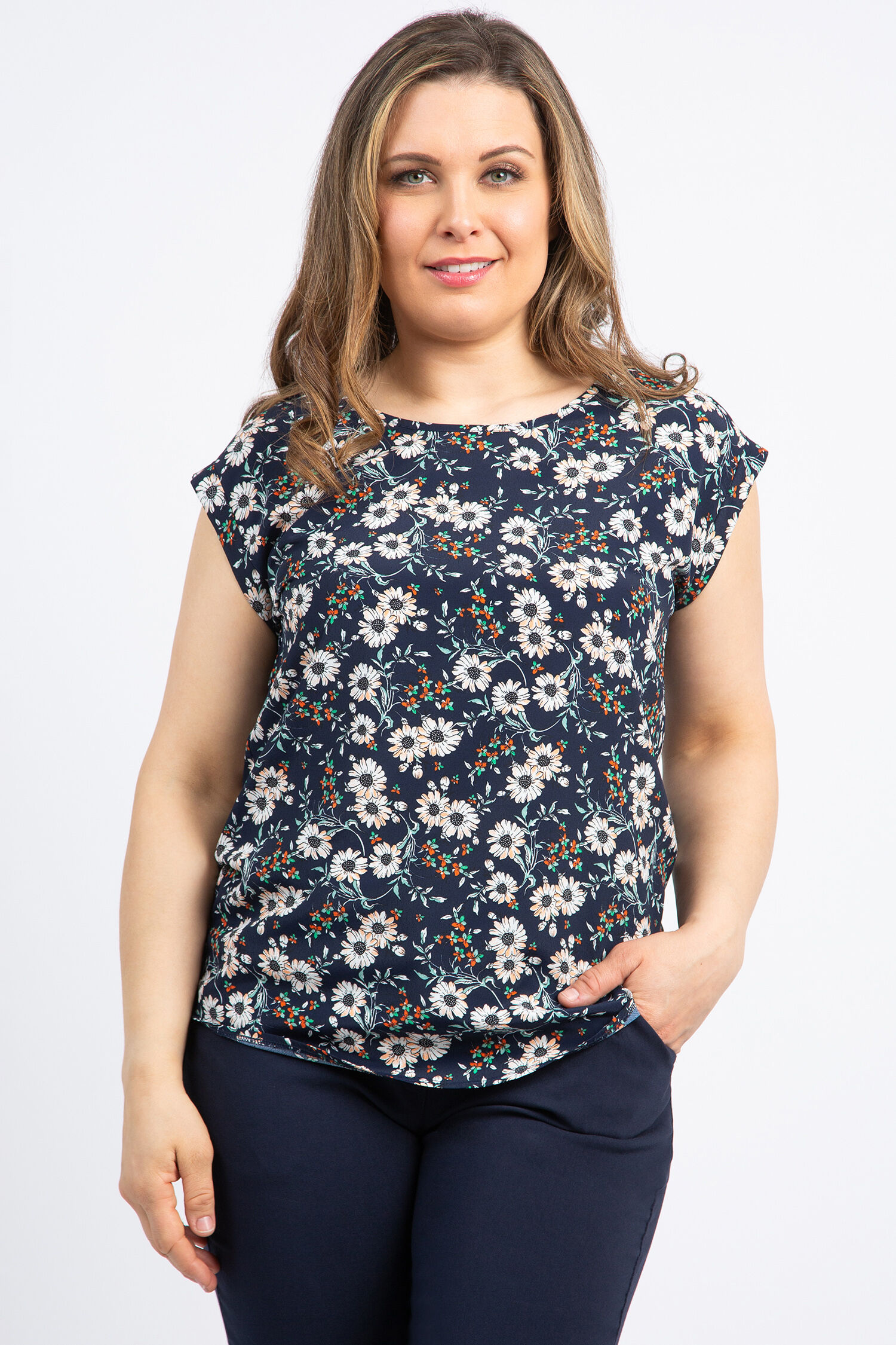 Cap Sleeve Daisy Blouse Image 1