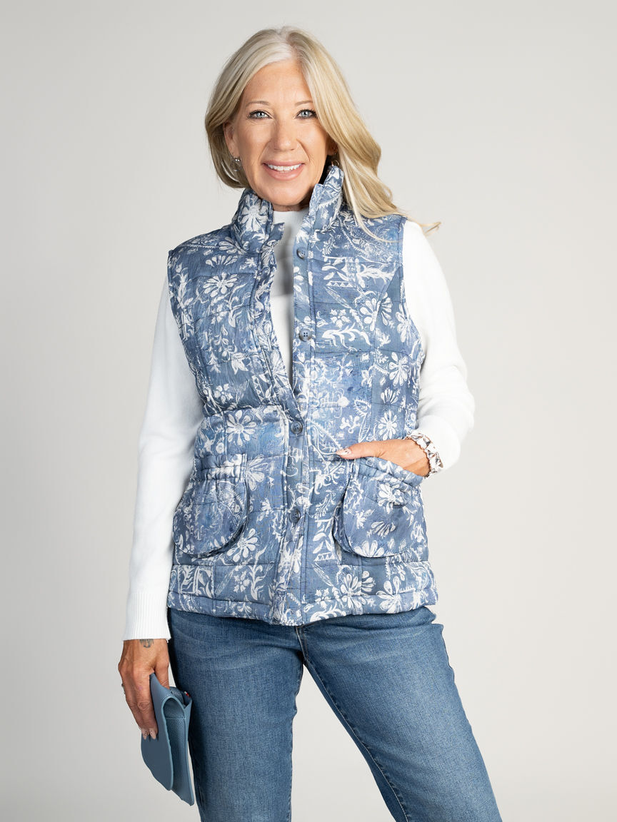 Quilted Button Up Vest