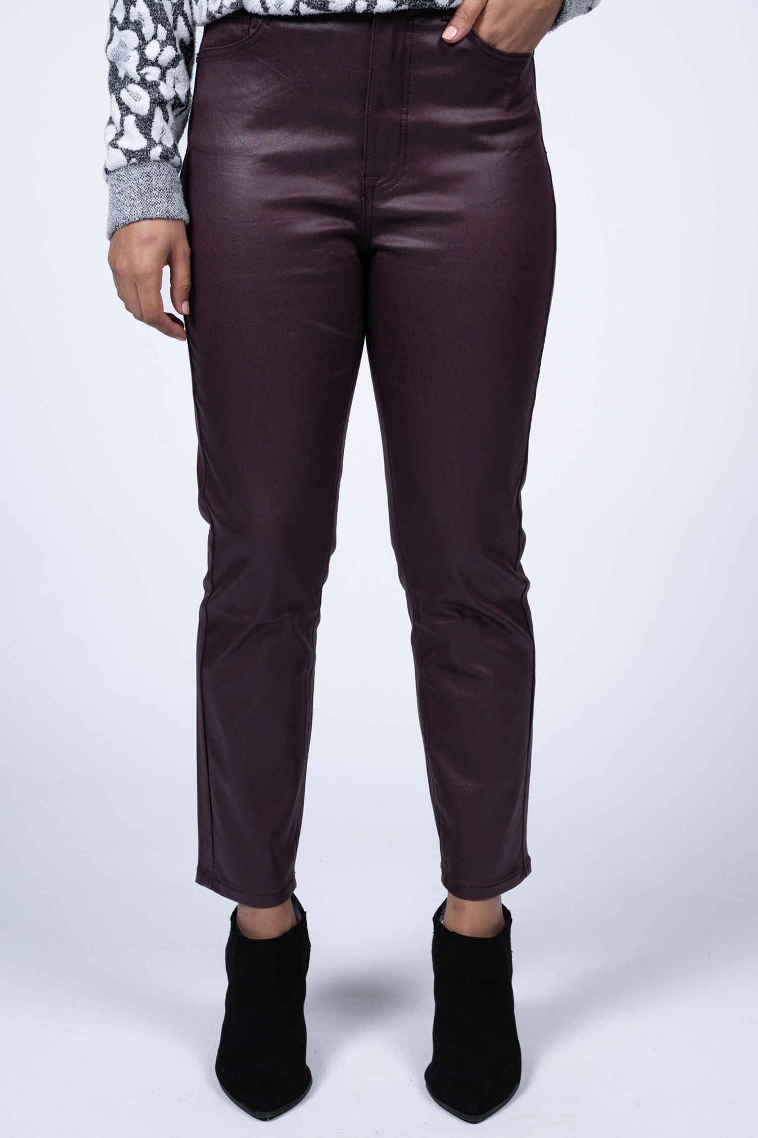 Coated Pull-On Ankle Pants  Image 2
