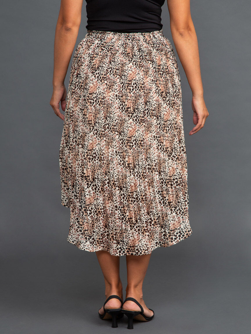 Leopard Pleated Midi Skirt Image 4