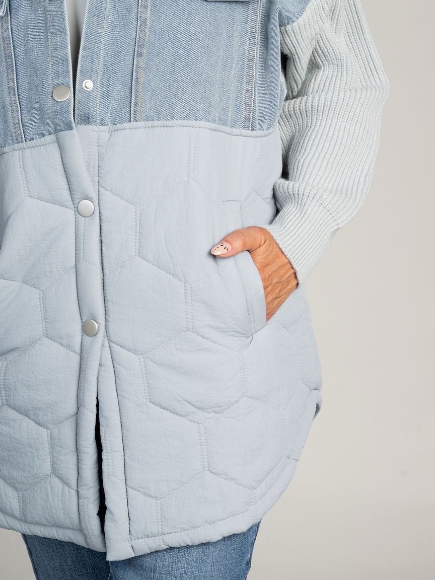 Mixed Media Denim Jacket
