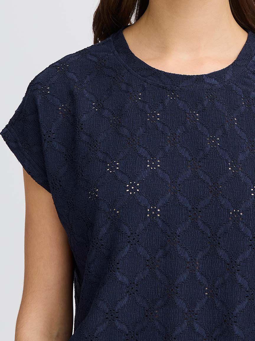 Short Sleeve Eyelet Top