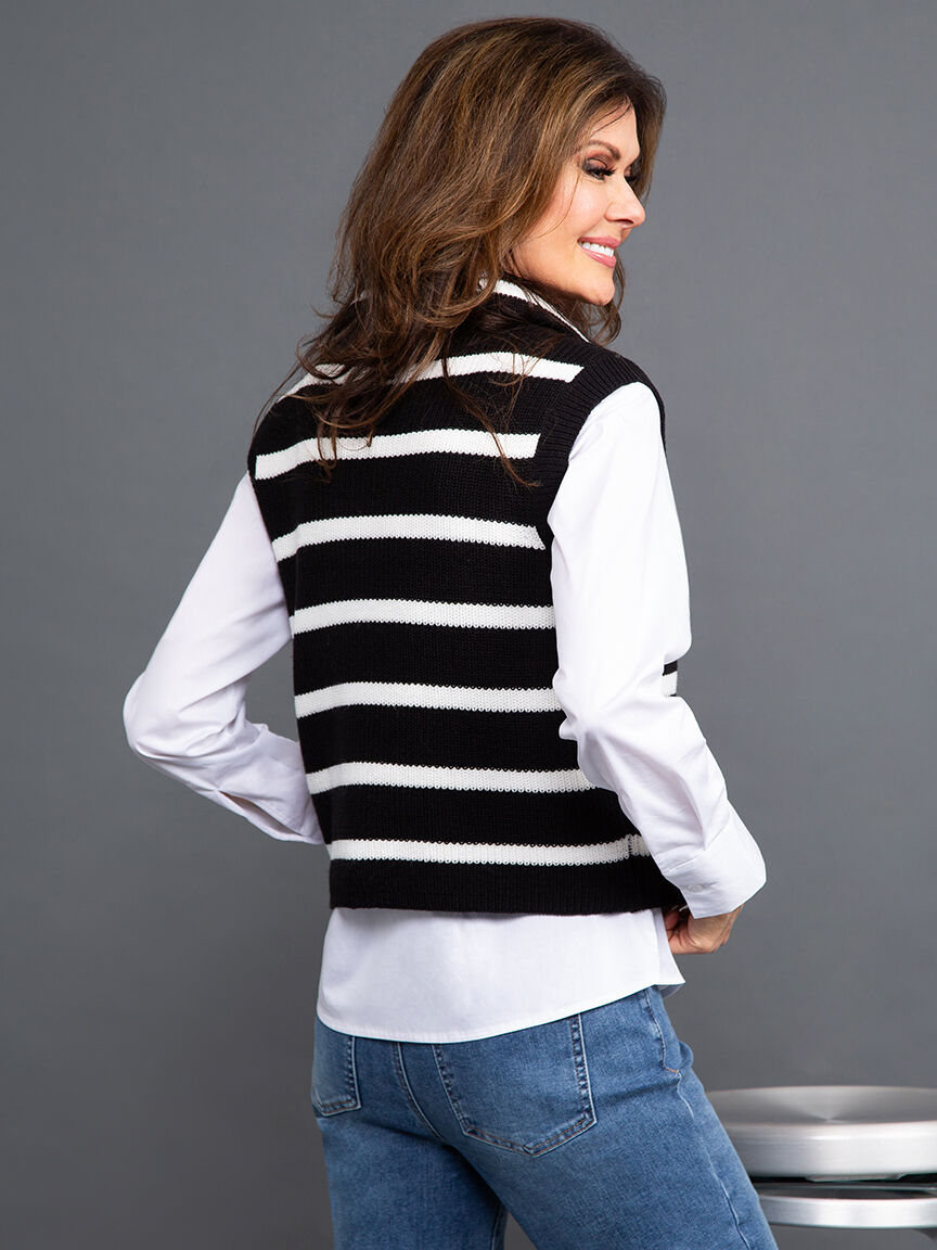 Quarter Zip Mock Neck Sleeveless Sweater Image 4