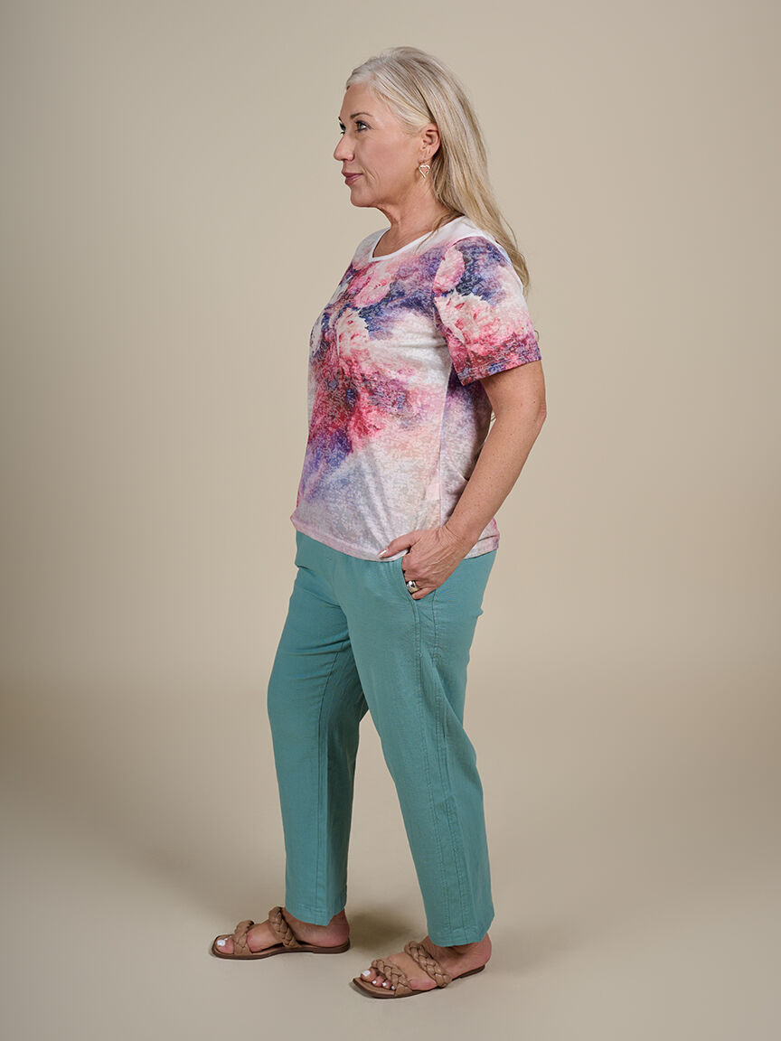 Short Sleeve Burnout Top  Image 3