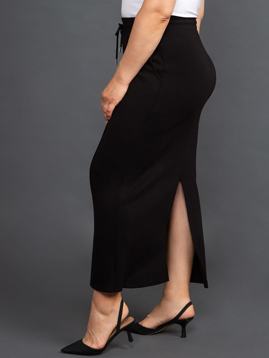 Soft Jersey Maxi Skirt w/ Back Slit Image 3
