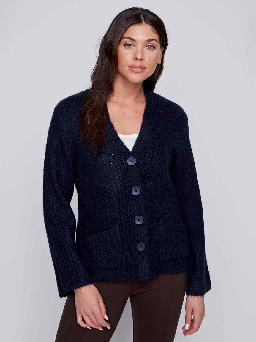 Long Sleeve Button Up Knit Cardigan