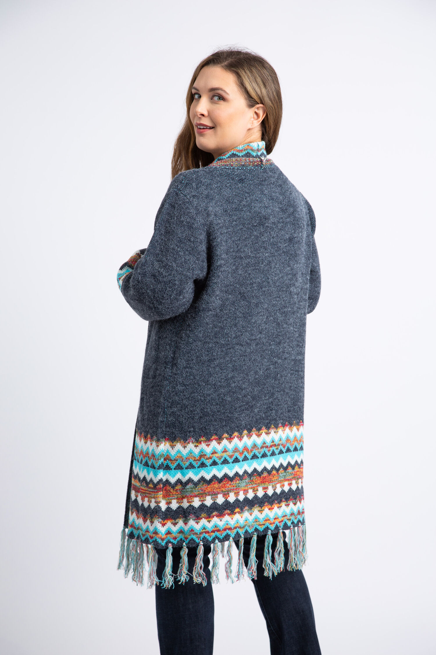 Global Knit Fringe Cardigan Image 4