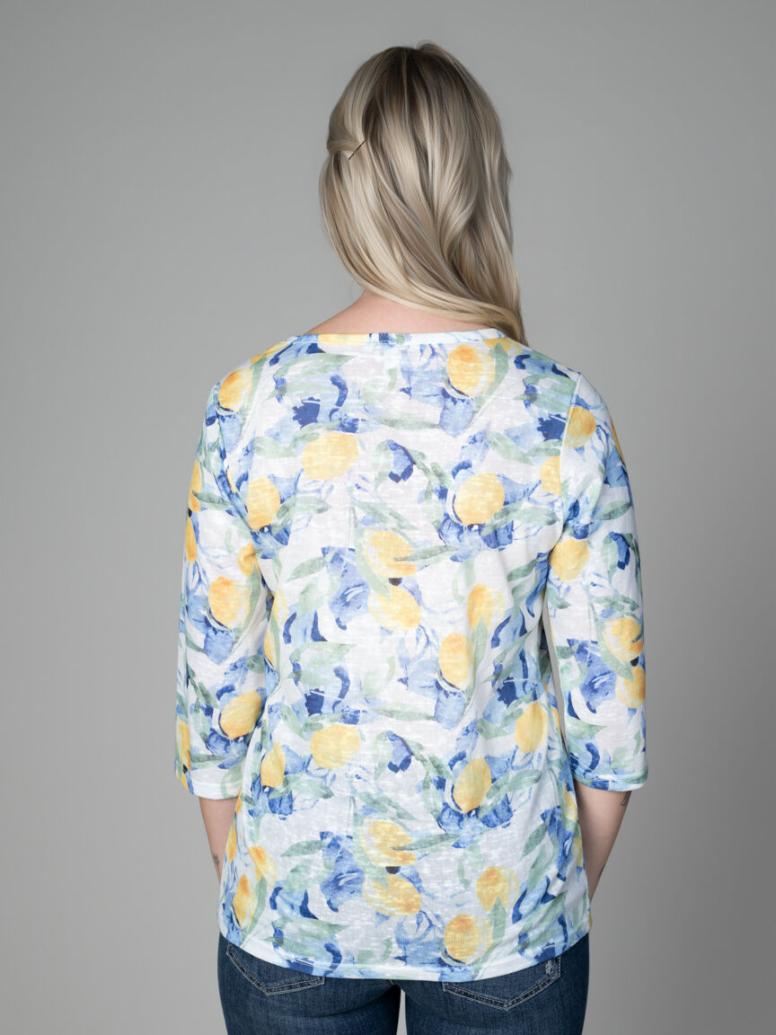 Elbow Sleeve Crew Neck Top