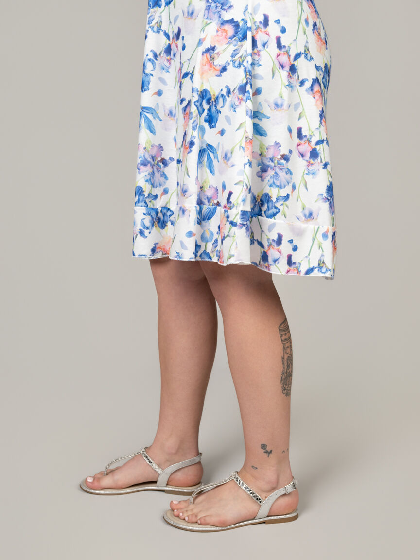 Knee Length Dress With Strap Cutouts