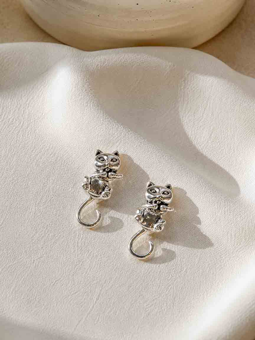 Cat Ear Jacket Earrings