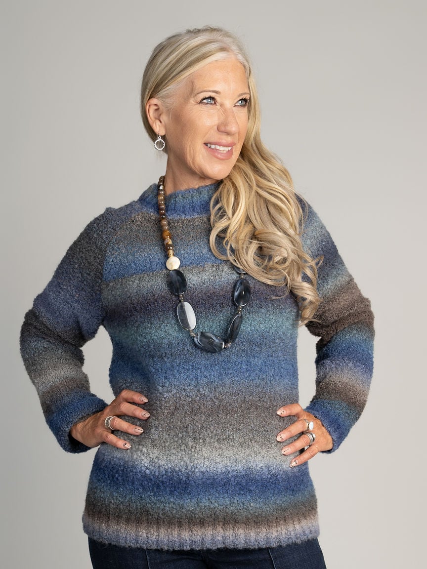 Ombre Stripe Boucle Sweater