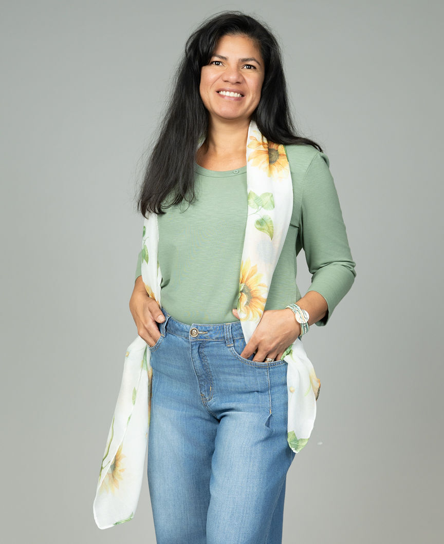 Lightweight Sunflower Print Scarf