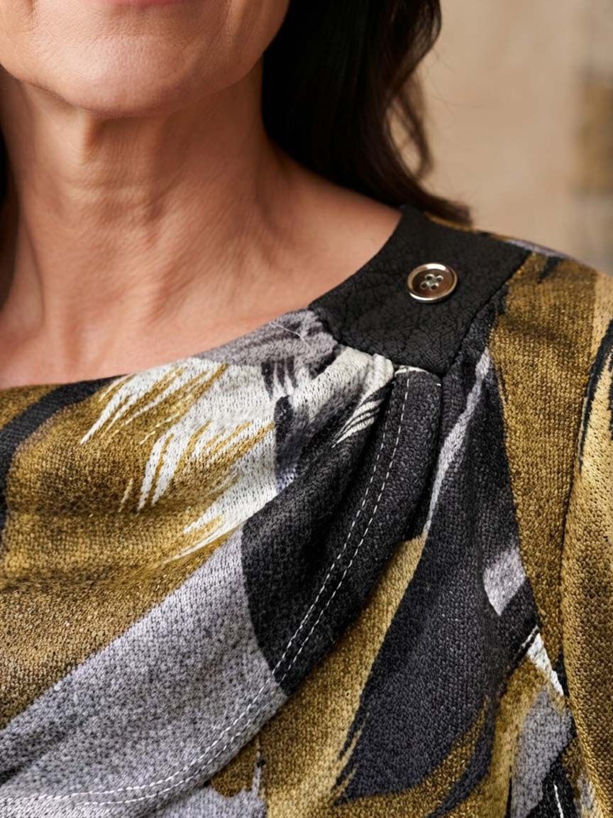 3/4 Sleeve Cowl Neck Top