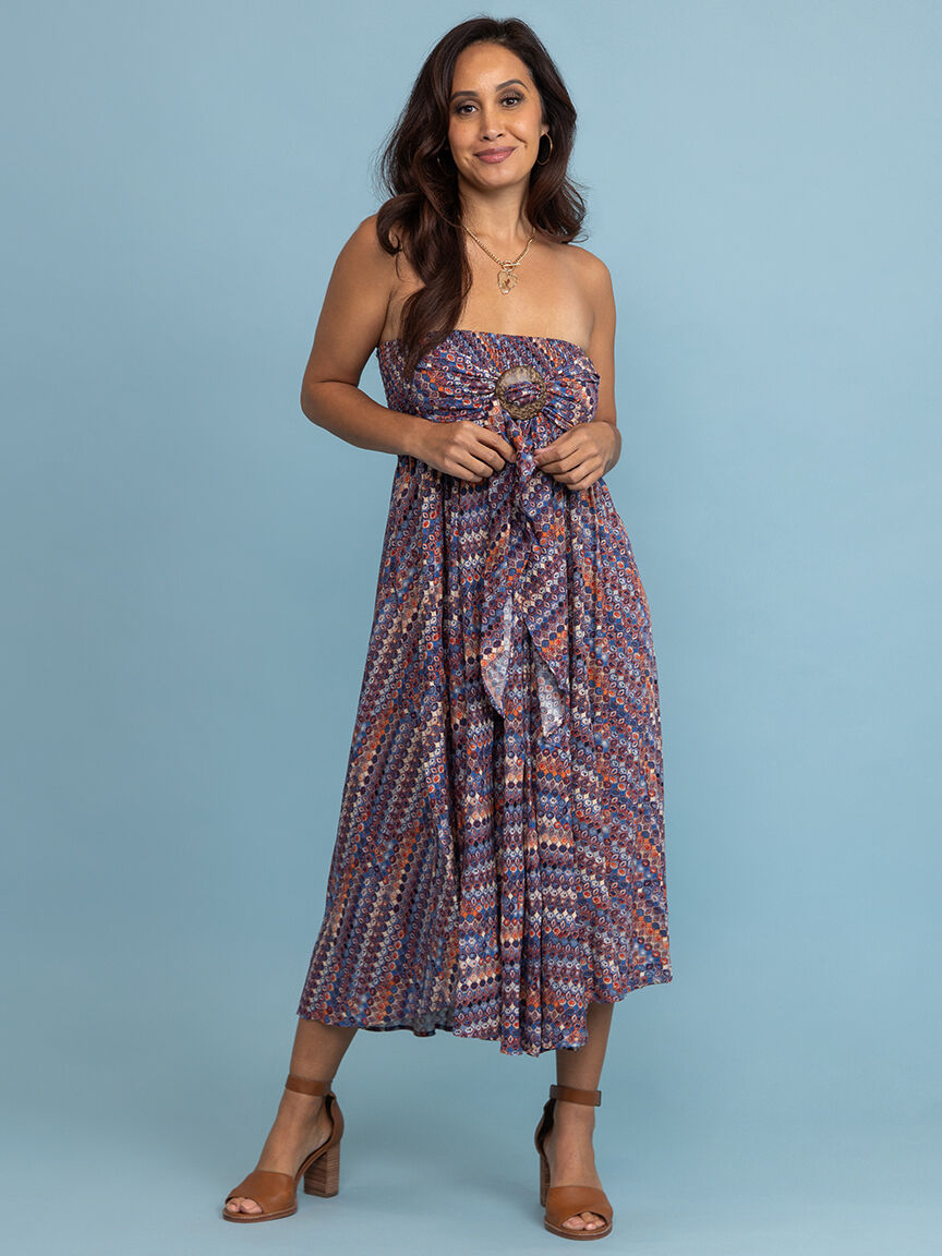 Printed Maxi Skirt with Braided Detail  Image 4
