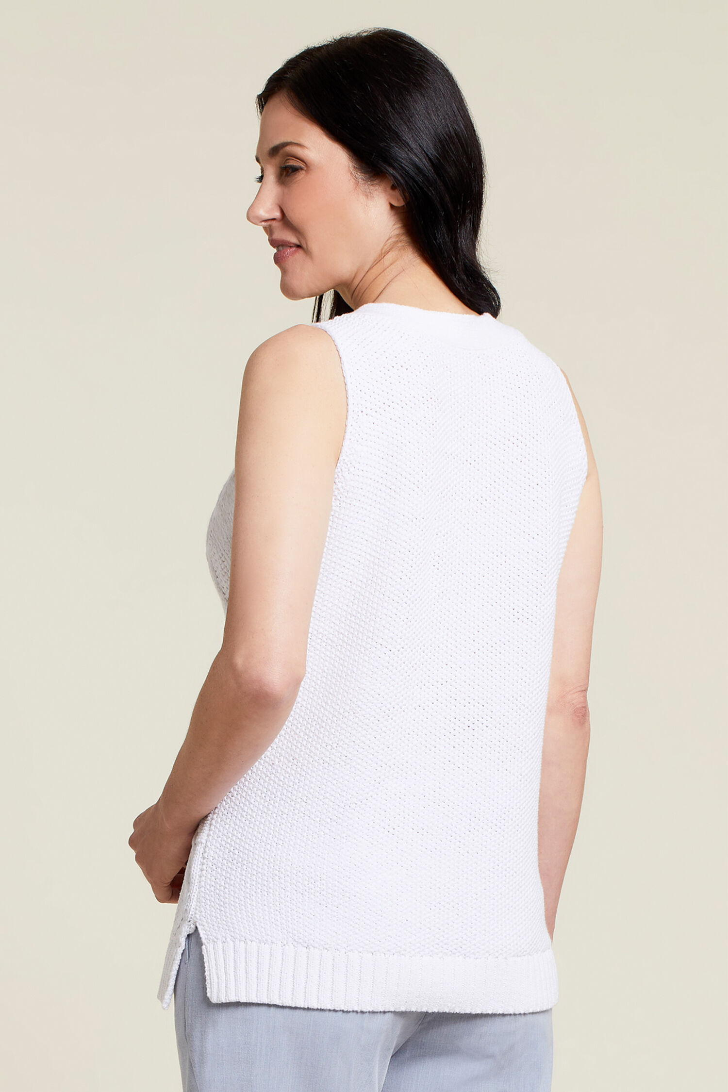 Sleeveless Cable-Knit Sweater Image 2
