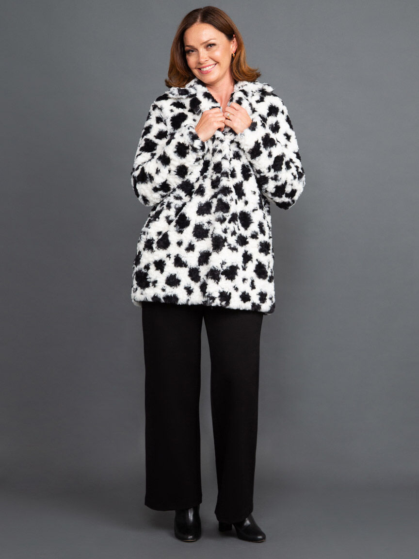 Faux Fur Dalmatian Print Jacket Image 1