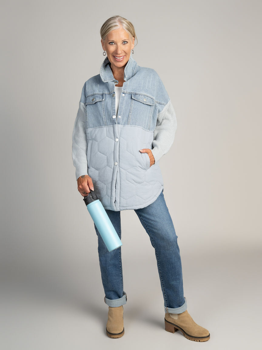 Mixed Media Denim Jacket