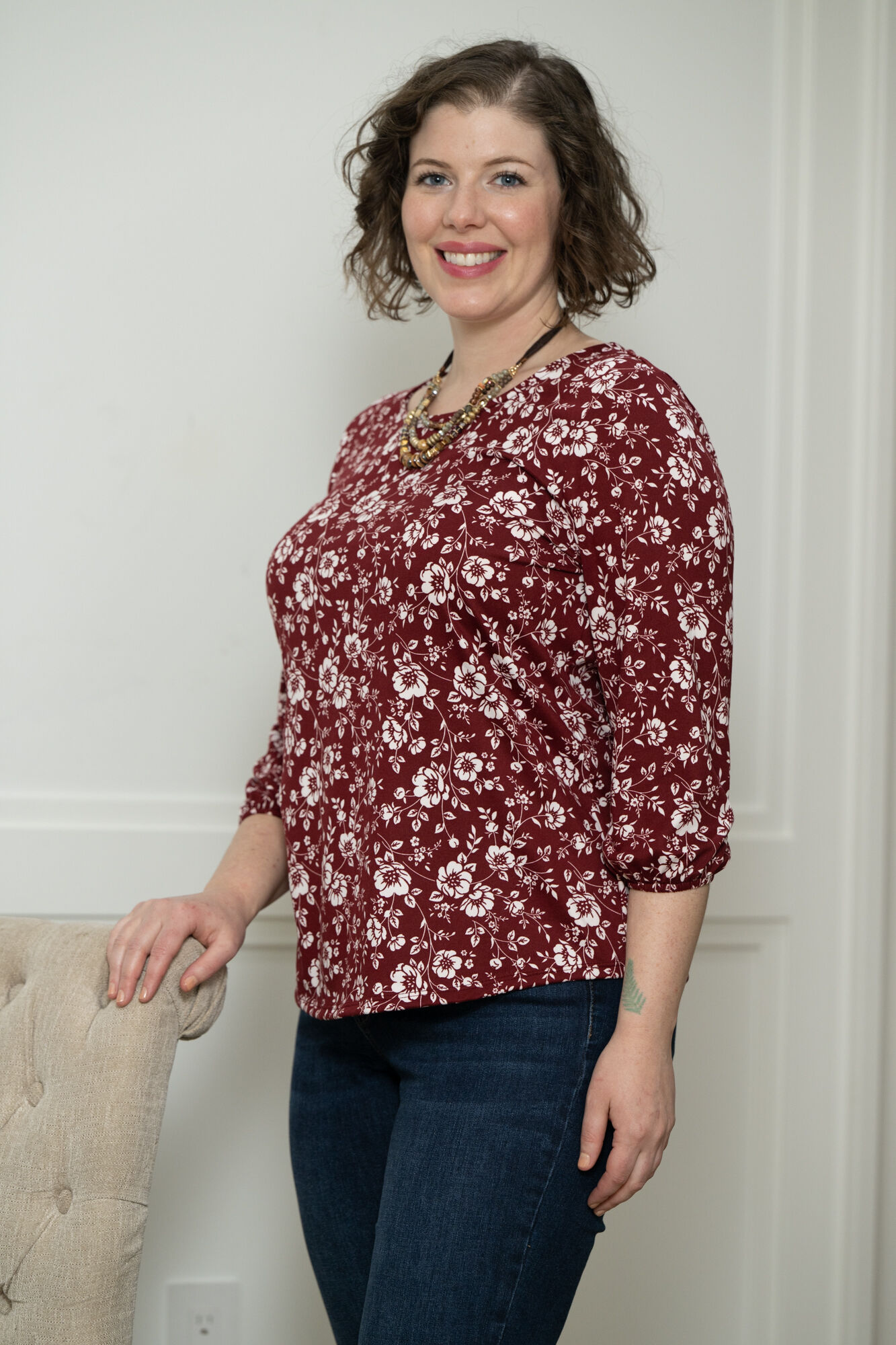 Floral Keyhole Top Image 1