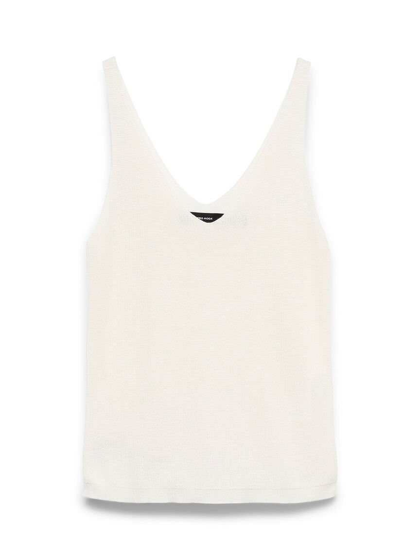 Sleeveless V-Neck Knit Top