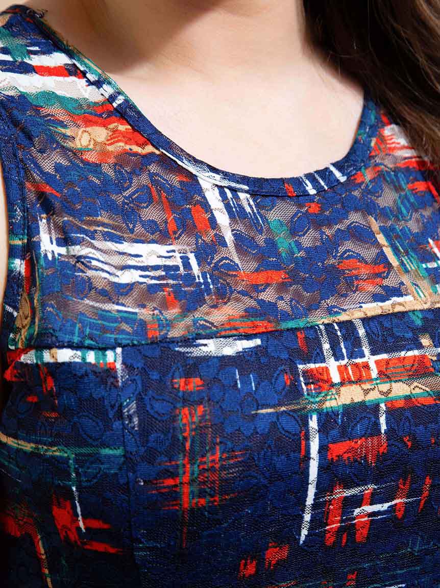 Lace Overlay Skater Dress Image 4