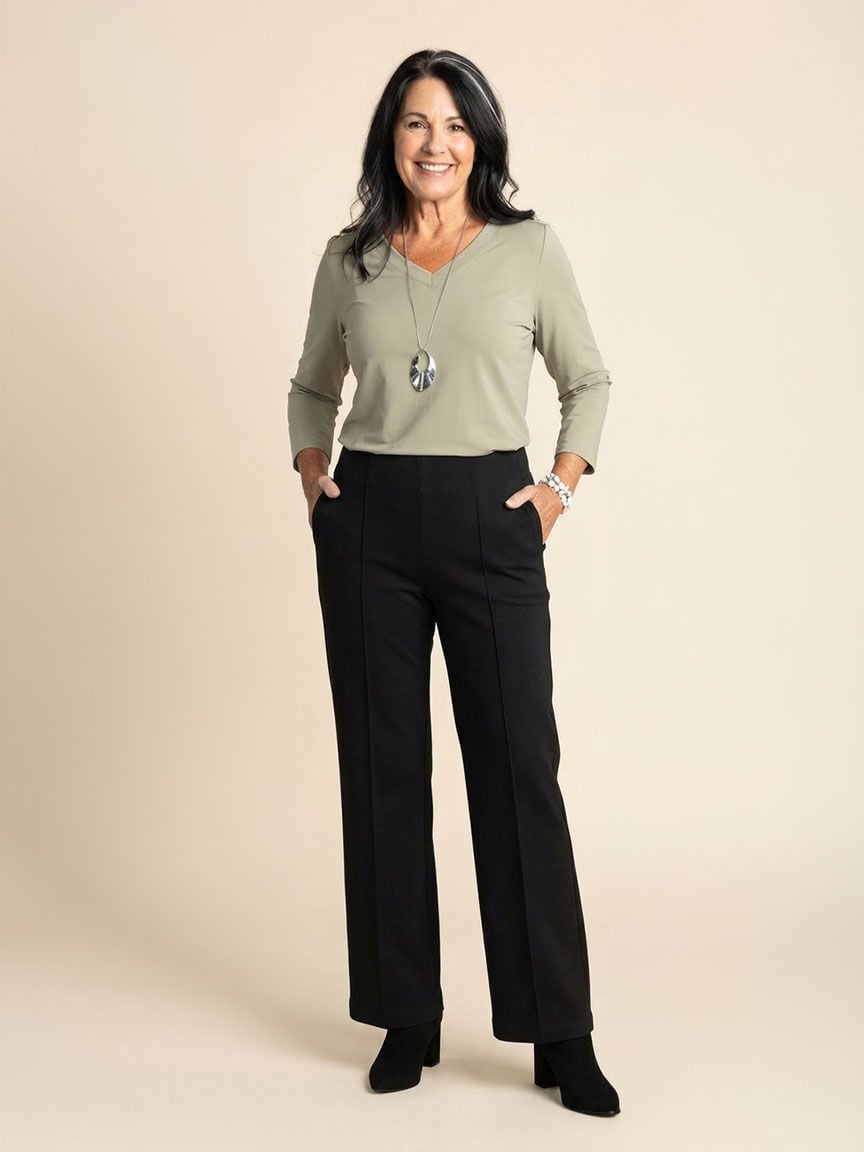 Straight Leg Pull-On Pants