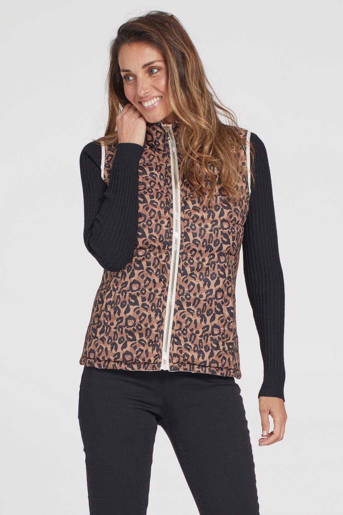 Reversible Animal Print Puffer Vest Image 5