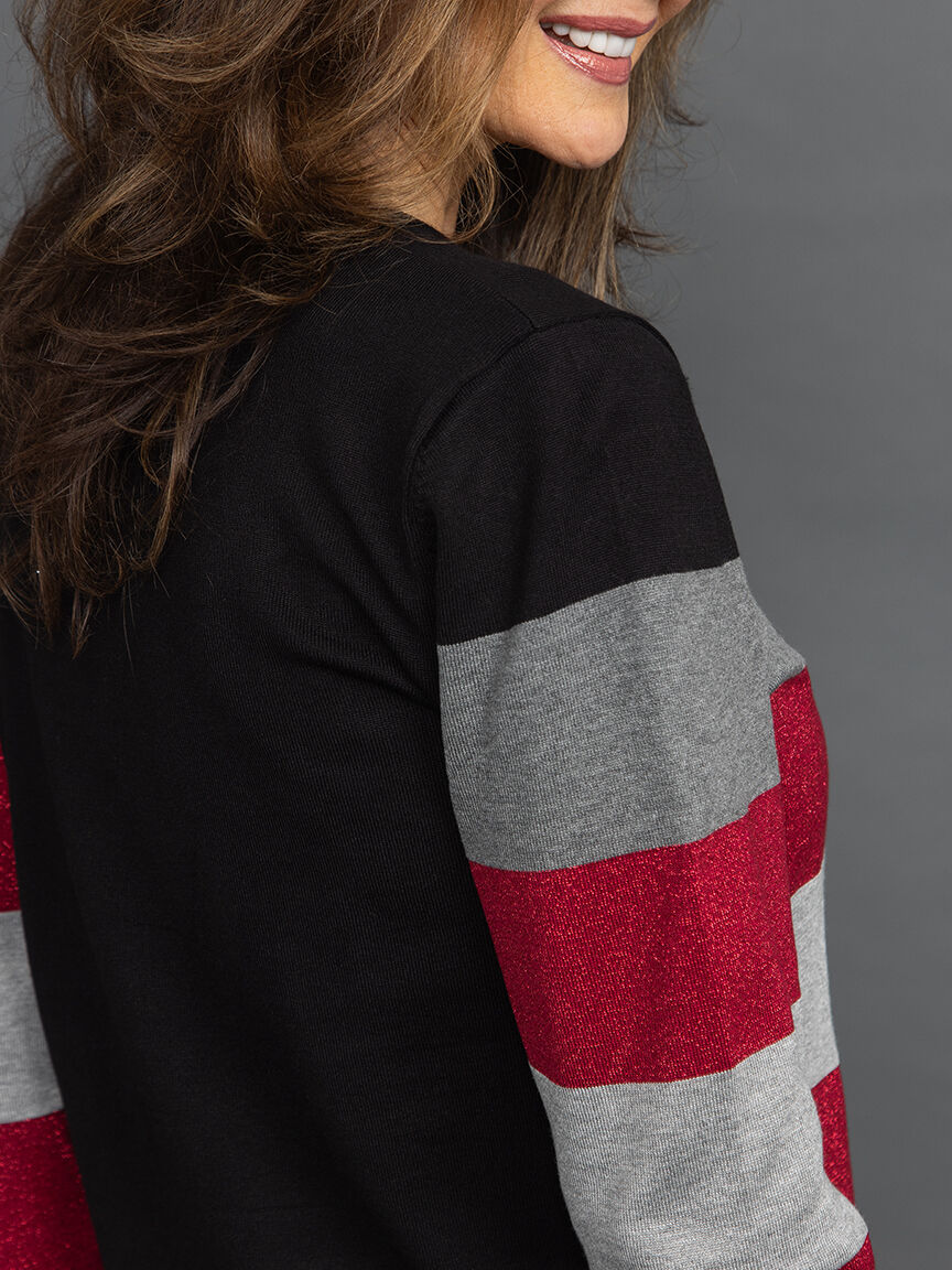 Long Sleeve Colour Block Hot Fix Sweater Image 5