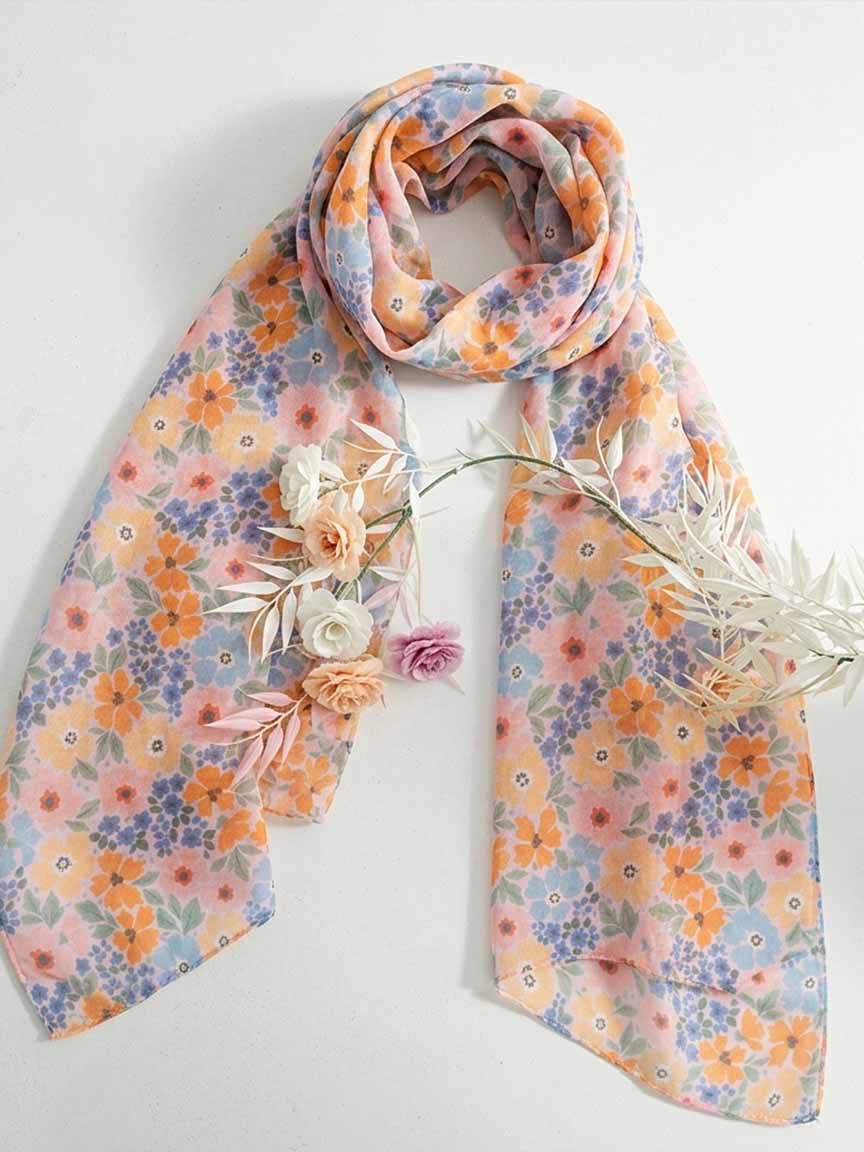 Lightweight Floral Scarf