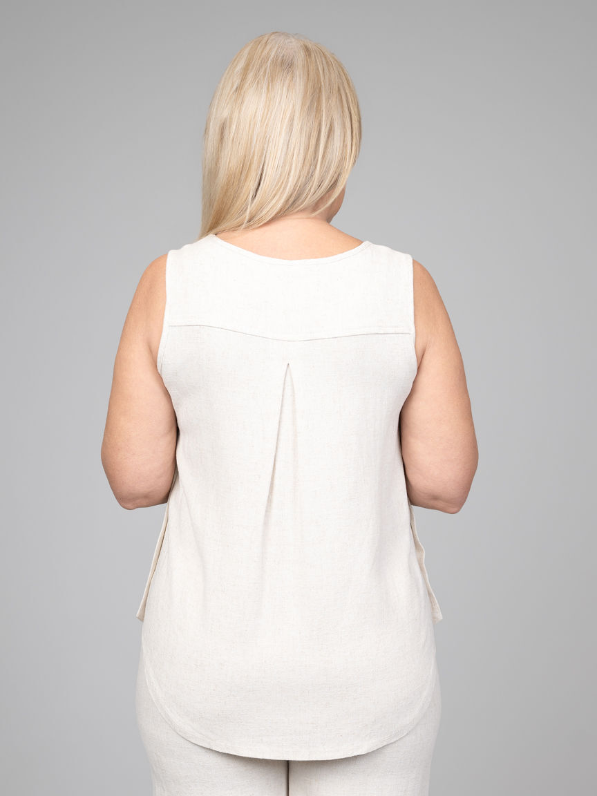 Sleeveless Linen Blend Top