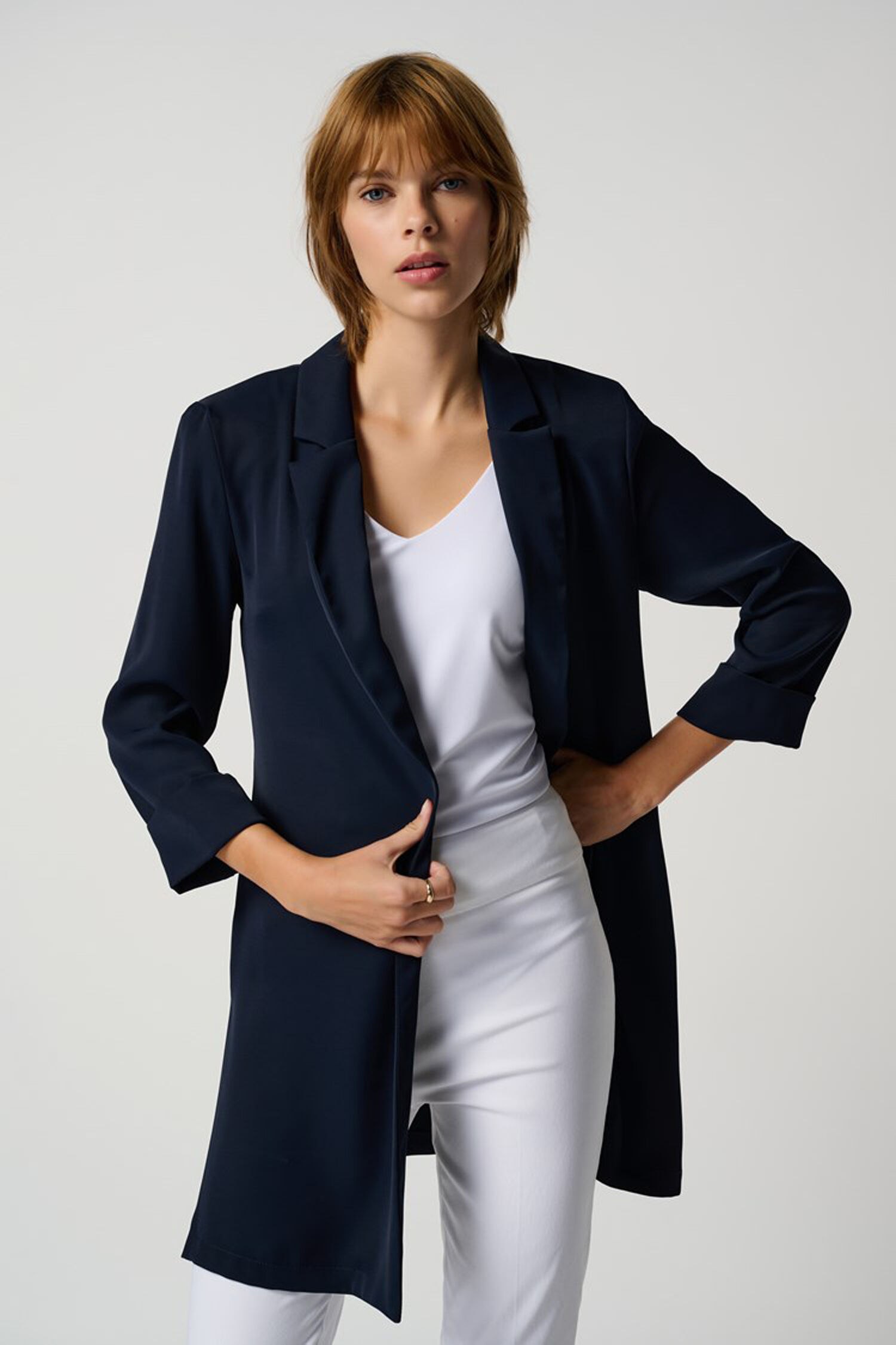 &frac34; Sleeve Longline Blazer  Image 1