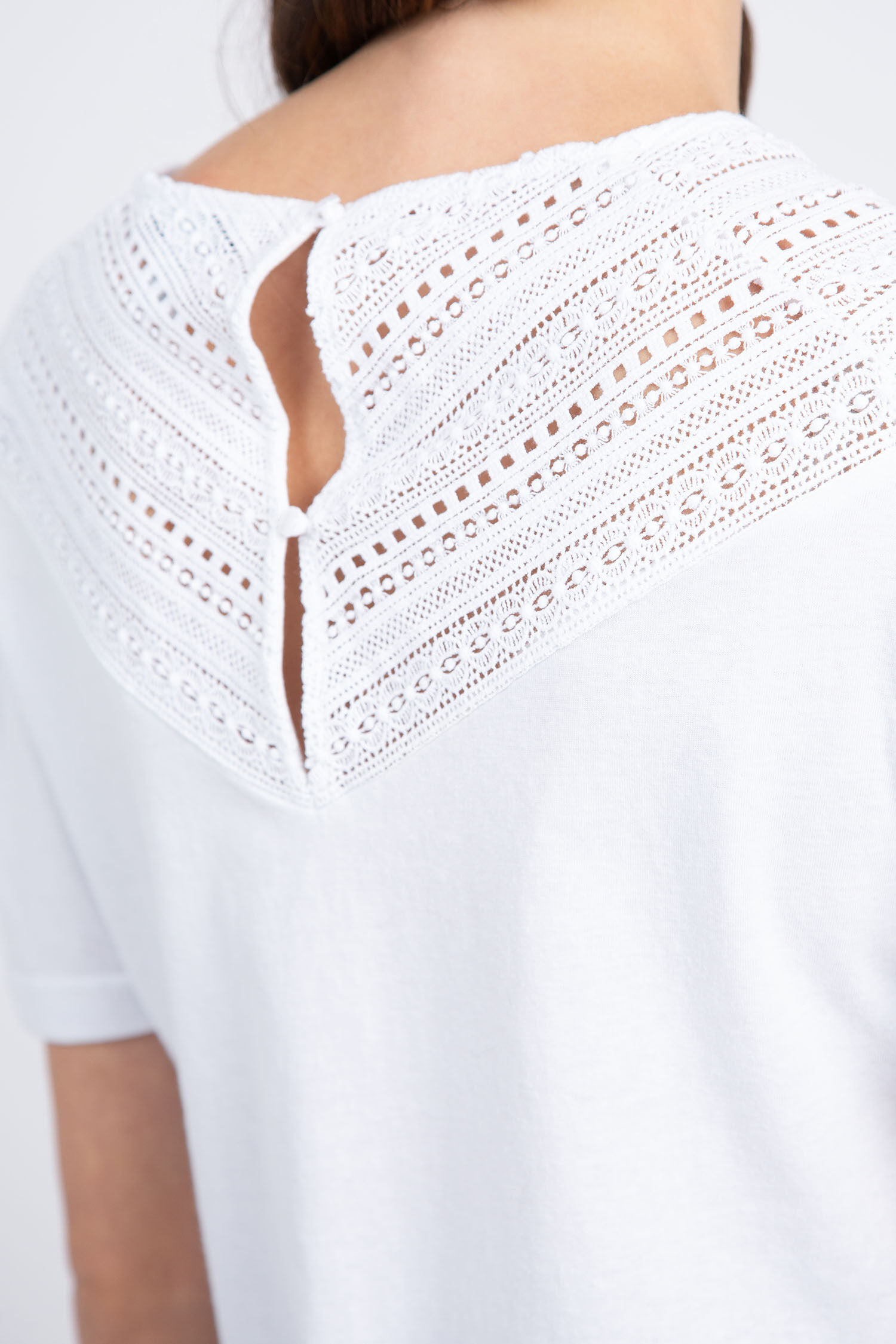 Short Sleeve Top w/ Lace Detail Image 4