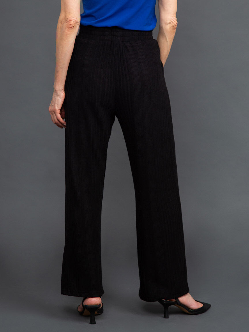 Soft Ribbed Wide Leg Pants Image 4
