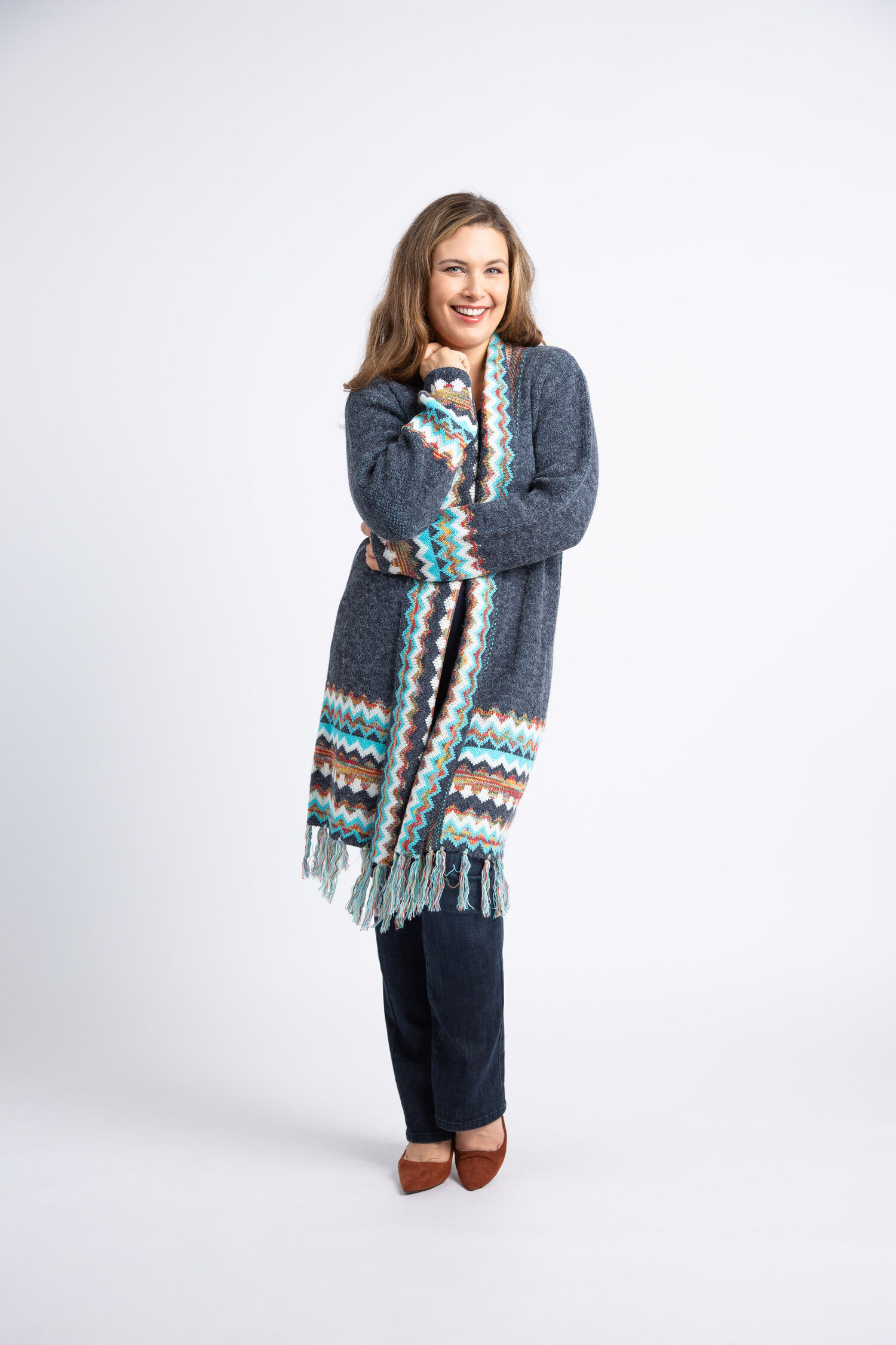 Global Knit Fringe Cardigan Image 1